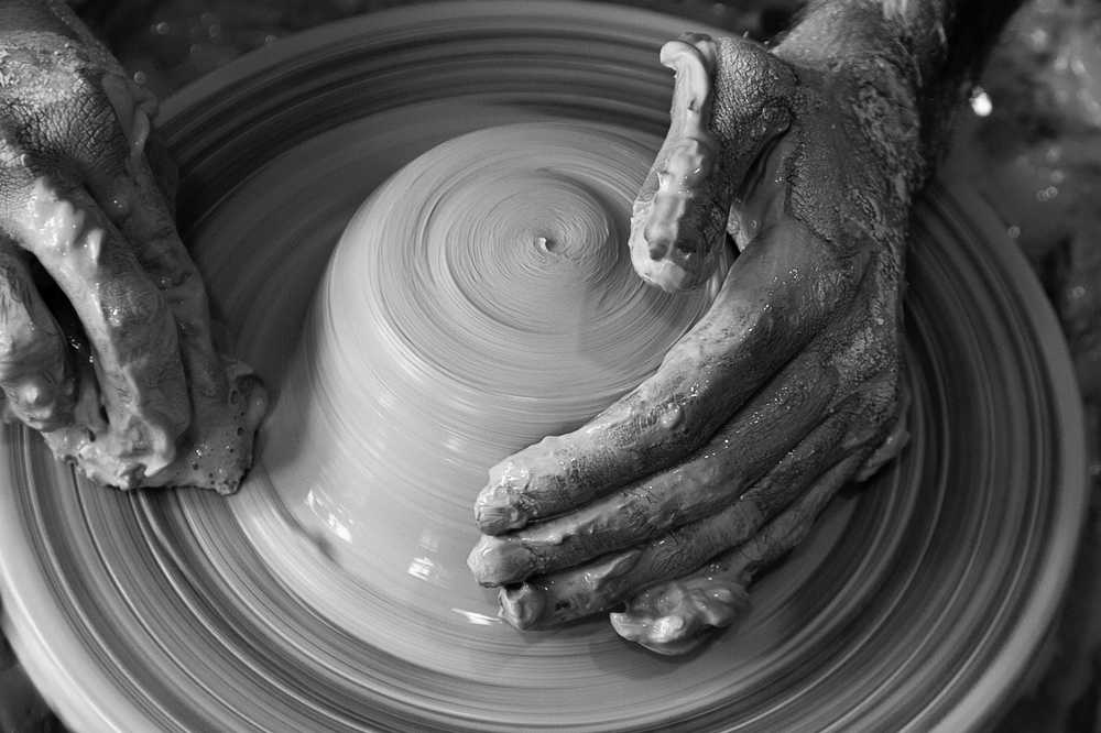 clay being formed